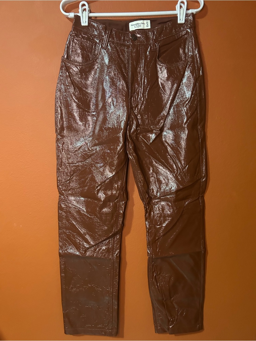 Abercrombie & Fitch Brown Glossy woman’s Pants